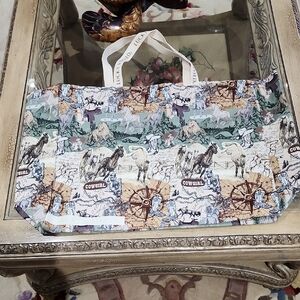 Lucky & Blessed XL Western Print Tote Bag